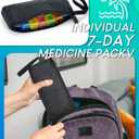 Monthly Pill Organizer 3 Times a Day, with Portable Hard Shell, Pill Cutter, 31-Day Box, Plastic Opening Pick, Monthly & Weekly Stickers, Convenient Medication Management (Black, 3 Times a Day)