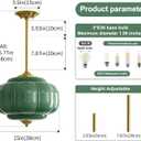 Vintage Glass Pendant Light 15 inch Semi Flush Mount Light Fixture, 15in-Pendant Light-1pack