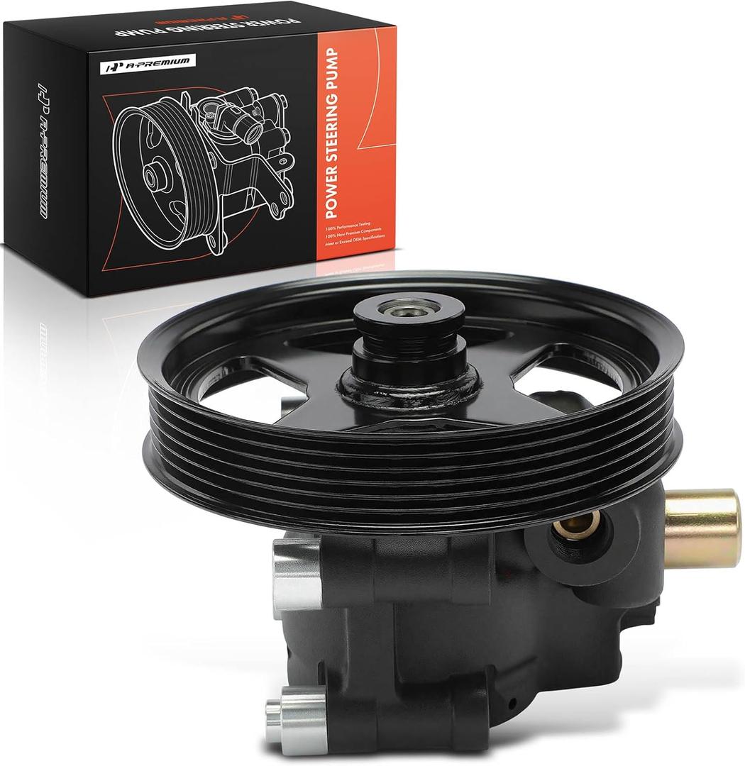 A-Premium Power Steering Pump, with Pulley, Compatible with Ford F-150 2004-2008, Expedition 2003-2006 & Lincoln Mark LT 2006-2008, Navigator 2003-2006, 4.6L 5.4L, Replace # N7120122A1, 2L7Z3A674CARM