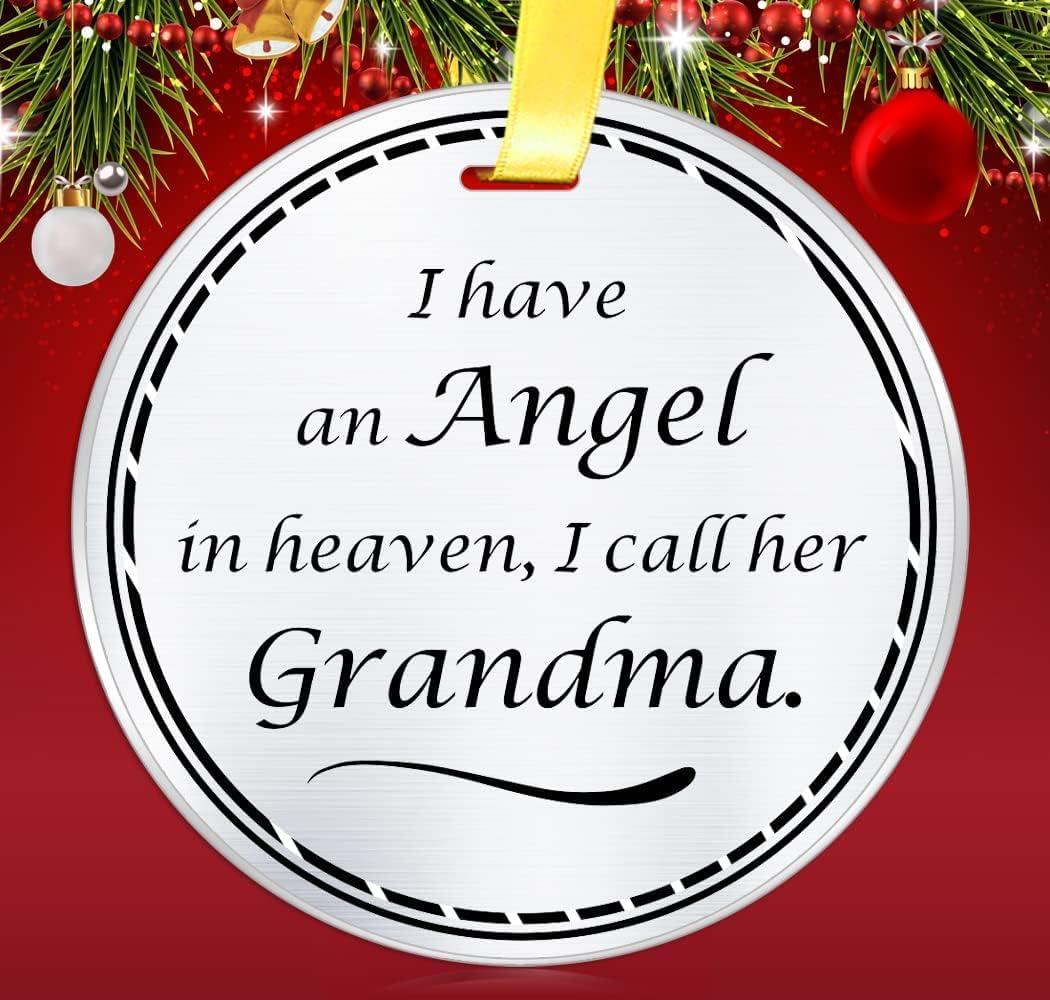 Custom Grandma Memorial Ornament 2024, Grandma Memorial Ornament Christmas Keepsake Gift, I Have an Angel in Heaven I Call Her Grandma, Loss of Grandmother Remembrance Sympathy Gift, Memorial Ornament