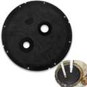 20.5 Inch Sump Pump Cover Plastic Submersible Sump Basic Cover Black Septic Tank Lid for Water Pump Basin Bucket Outdoor Well (Two Round Holes)