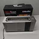 Mueller UltraToast Full Stainless Steel Toaster 2 Slice, Long Extra-Wide Slots with Removable Tray, Cancel/Defrost/Reheat Functions, 6 Browning Levels with LED Display, Housewarming Gifts New Home