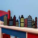 Wooden Hero Room Party Decorations Foldable Skyscrapers Decor Skyscrapers Table Centerpiece for Building Playroom Bedroom Birthday Gifts