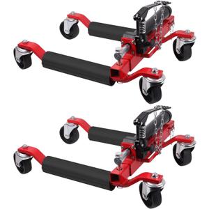 Garvee Car Wheel Dolly Set of 2, 1500 LBS Capacity Car Dolly with Hydraulic Tire Jack for Vehicle Positioning for Truck Rv Trailer, Red