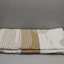 Mid Century Modern Blanket for Bed, Striped Geometric Throw Blankets for Couch, Arch Line Abstract Fleece Blankets, Minimalist Neutral Comfort Blanket, Lightweight Soft Cozy for Fall Winter 78"x75"