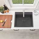 21x20 Inch Black Kitchen Sink, Drop in Bar Sink Black, Stainless Steel Square Small Topmount Workstation Sinks, Single Bowl for Laundry Office Wet Bar Prep RV Outdoor Yard