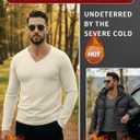 3 Pack Men's Thermal Shirts Big and Tall Fleece Lined Long Sleeve V Neck Base Layer Raglan Curved Hem Warm Tops (XXXL)