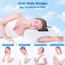 SAHEYER Side Sleeper Pillow with Arm Hole, Upgraded Memory Foam Shoulder Pillow for Neck Pain Relief, Adjustable Multi-Angle Arm Tunnels Support for Adults Pressure-Free Sleep (Black)