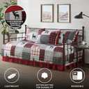 Woolrich Daybed Cover Set - Cabin Lifestyle, Patchwork with Moose Design All Season, Lightweight and Breathable Cozy Bedding Layer with Bedskirt, Matching Shams, 39" W x 75" L, Woodshed Red 5 Piece, 75"x39"
