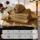 SONORO KATE 100% French Pure Linen Sheets, Breathable and Durable Linen Full Size Sheets, Anti-Tear Linen Bed Sheets, Machine Washable, 16 Inch Deep Pocket - 4 Piece (Rust, Full)