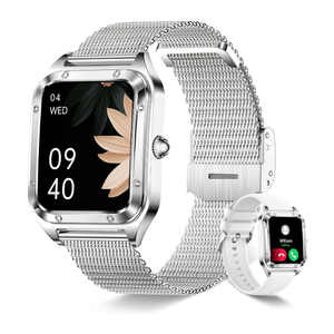 Smart Watch for Women(Call Answer/Dial), 1.6'' Touch Screen Smartwatch for Android iPhone Compatible, Waterproof Fitness Tracker with Heart Rate Sleep Monitor 100+ Sports Modes AI Voice, SILVER