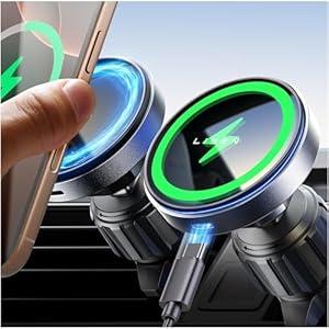 LISEN for iPhone 17 Pro Max Air Magsafe Car Mount Charger, Fast Charging 15W Air Vent Magnetic Wireless Car Charger, Vent Phone Mount for Car Wireless Charger Fits iPhone 16 15 14 13 12, Black