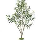 Timoo Olive Trees Artificial Indoor 5 FT Tall Fake Olive Tree with White Planter, Artificial Plants Indoor Faux Tree with Realistic Leaves and Lifelike Fruits, Fake Plant for Home Office Decor