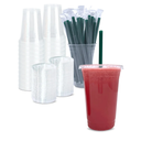 20 oz Clear Plastic Cups with Lids and STRAWS, Disposable Drinking Cups for Cold Drinks, Iced Coffee, Milkshakes, Smoothies, 25 Sets