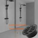 Semetall Floor Drain Cover Black,304 Stainless Steel Anti-Blocking Floor Drain Cover Grate for Outdoor Bath Kitchen, Fit 6.3-Inch (160mm) Aperture,2 Pack