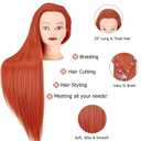 TopDirect 29" Red Hair Mannequin Manikin Head with Clamp Holder and Tools for Cosmetology, Hairdressing, Braiding Practice