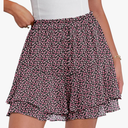 Caracilia Skorts for Women Boho Casual Beach Mini Skirts Summer Floral Ruffle Chiffon Flowy Shorts 2025 Trendy Outfits S