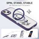 OOK 360 Spin Magnetic Stand for iPhone 13 Case, Fit for Magsafe, Slim Translucent Matte Military Grade Shockproof Phone Case with Rotatable Kickstand, Purple