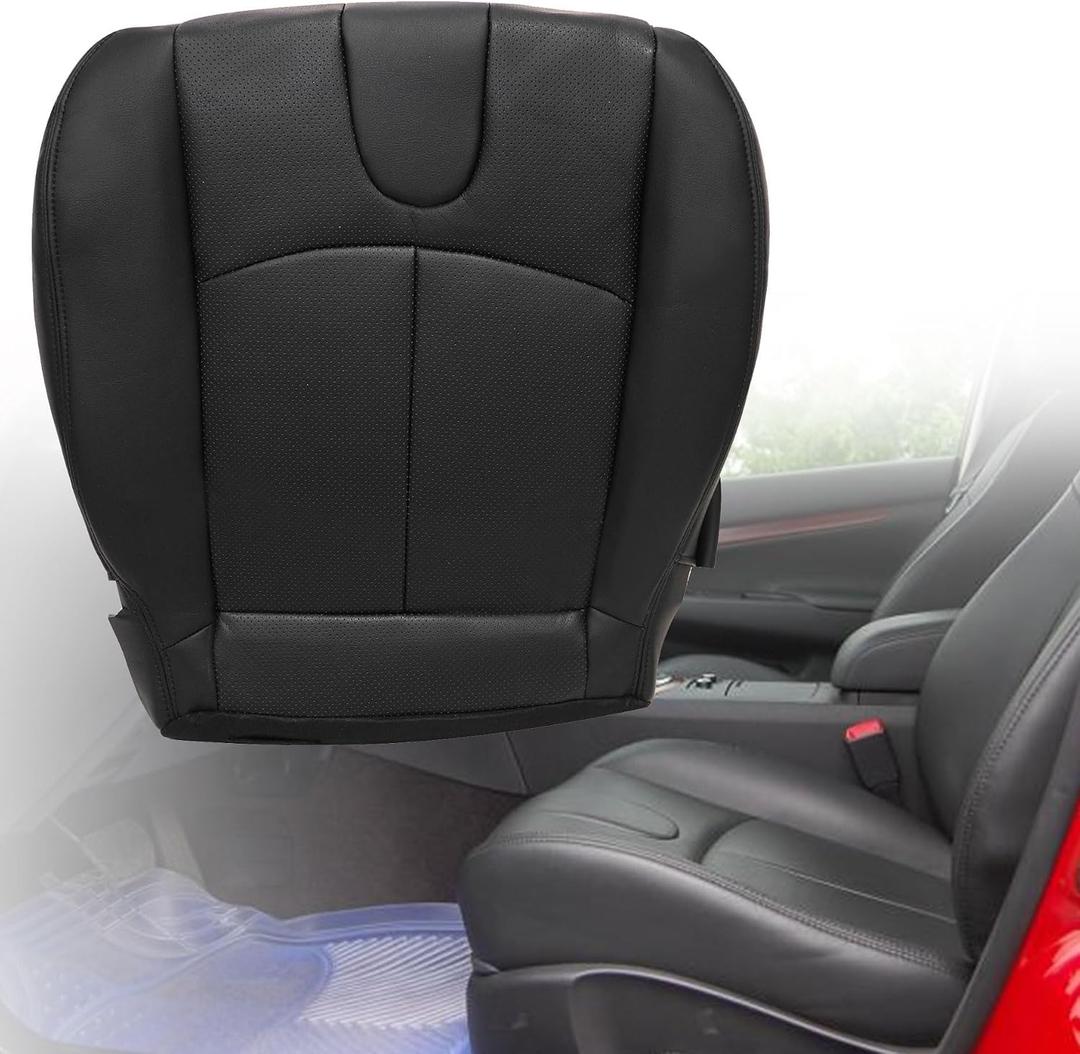 Driver Side Bottom Perforated Leather Seat Cover Black #G Compatible with Infiniti G37 2008 2009 2010 2011 2012 2013