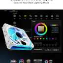 AsiaHorse COSMIQ 120mm Case Fan, Infinity Mirror FDB Reverse Fan with 5V 3-PIN ConnectorDaisy Chain PWM PC RGB Fans for Cases CPU Liquid Coolers, Reverse Blade(White)