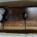 Coat Rack with Wall Mount, 23 Inch Long Entryway Wall Shelf with Hooks, Wood Hanger with Storage Shelf for Bathroom, Hallway, Rustic Brown