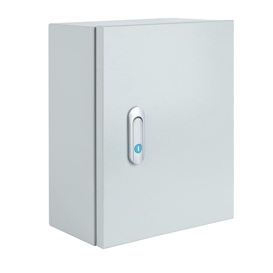 Steel Electrical Junction Box, Indoor&Outdoor Electrical Enclosure Box, Wall Mounted Waterproof&Dustproof Metal Box, Universal Electric Equipment Enclosure Box with Safety Locks and Mounting Plates (20"16"6")