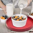 Round Solid Wood Serving Tray, Non-Slip Tea Coffee Snack Plate Food Meals Serving Tray with Raised Edges for Home Kitchen Restaurant(10.6inch,Red)