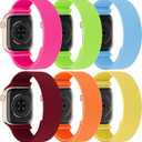 Stretchy Solo Loop Compatible with Apple Watch Band Size: 38/40/41/42mm Women Men, Adjustable Soft Nylon Sport Elastic Strap for iWatch Series 11/10/9/8/SE/7/6/5/4/3 Ultra