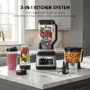 Ninja BN801 Professional Plus Kitchen System, 1400 WP, 5 Functions for Smoothies, Chopping, Dough & More with Auto IQ, 72-oz.* Blender Pitcher, 64-oz. Processor Bowl, (2) 24-oz. To-Go Cups, Grey
