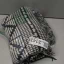 Bloomingville Soft Reclaimed Cotton Blend Throw with Diamond Pattern and Fringe, Black and Beige