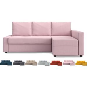 MASTERS OF COVERS Snug Fit Friheten Slipcover for The IKEA Friheten with Chaise Corner Cover, Sofa Bed Cover, Sectional Slipcover Replacement (Pink)（Cover Only！Not Sofa！）