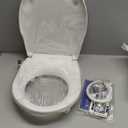 Bio Bidet Slim Zero Non Electric Bidet Toilet Seat Round, Low Profile Seat with Slow Close Lid, Battery Powered Night Light, Dual Nozzles, White