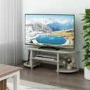 Furinno Turn-S-Tube Wide TV Entertainment Center, Sonoma Oak/White, 47. 25x13. 4x15. 9