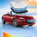 for Mazda MX-5 Miata Convertible 2016-2025 Windshield Sun Shade-4 Layers Car Sunshades for Front Windows Shade Custom Fit MX-5 Sun Visor 250T Retractable Shade Blocks UV Rays Car Accessories