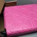 Amazon Basics 21" Hardside Carry-On Luggage with TSA Lock, Expandable, Scratch-Resistant Geometric Surface, Organized Interior, 4 Multi-directional Spinner Wheels, Pink