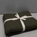 BDEAR 3 Pieces Olive Green Duvet Cover Set Queen Size 90'' L x 90'' W, 100% Washed Cotton Duvet Cover with Zipper Closure Plus 2 Pillowcases, Oeko TEX Standard 100 Certificated, Cozy Feel