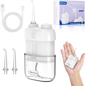 Portable Water Flosser for Travel, Mini Cordless Oral Irrigator with 3 Pulse Modes, Collapsible Water Tank, Long Battery Life & IPX7 Waterproof, Ideal for Home & Office