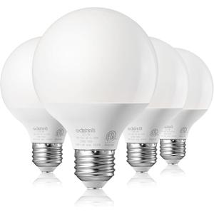 EDISHINE Vanity Light Bulbs, G25 LED Bathroom Light Bulbs, 25 Watt Equivalent Globe Light Bulb, CRI90+ 2700K Warm White 450LM, E26 Base, 4 Pack Non-dimmable