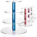 4-Tier Blue Acrylic Cupcake Stand – 12" (1 Piece), Display Tower for Desserts, Perfect for Weddings, Birthday Parties, Baby Showers, and Special Events