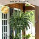 FOREST PRINCE 68" Artificial Ferns for Outdoor, UV Resistant Giant Faux Boston Fern Bush with 92 Fronds, Large Fake Plants Fade Resistant for Porch Patio Garden Home Decor