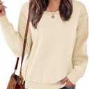 Zeagoo Women's Casual Sweatshirts Crewneck Long Sleeve Fuzzy Fleece Jackets Side Slit Midweight Pullover Fall Fashion 2025 (M)