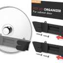 Adjustable Universal Pot Lid Holder Organizer for Cabinet - Upgraded Patented 3 Pack Pan Lids Organizers Inside Door Wall Mount Pots Top Rack for Kitchen Cupboard Fit 6" to 13" (Black)