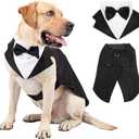 Dog Costume Large Dog Tuxedo Bandana Suit 2-Piece Removeable,Dogs Wedding Attire Outfit for Large and Medium Dogs,Golden Retriever, Labrador, Samo,Bulldogs