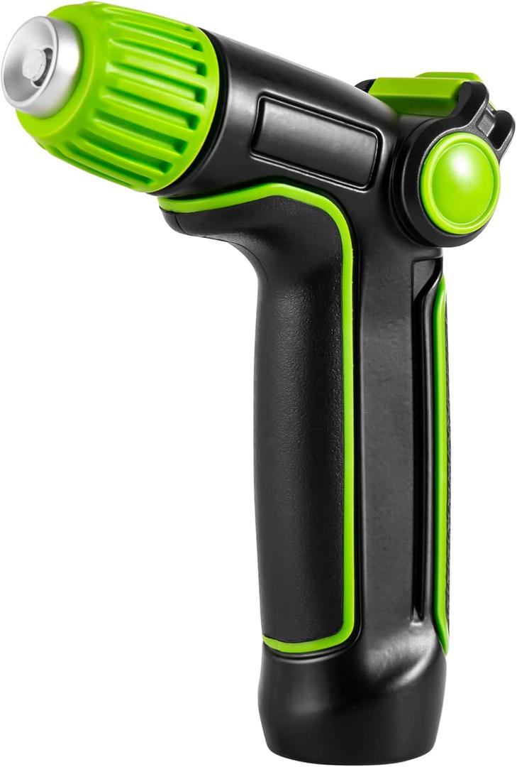 5 x Garden Hose Nozzle with High Pressure, 100% Heavy Duty Metal High Pressure Hose Nozzle with 4 Spray Patterns, Thumb Control On Off Valve for Lawn Plant Watering, Washing Car,Washing Pet and Home Use