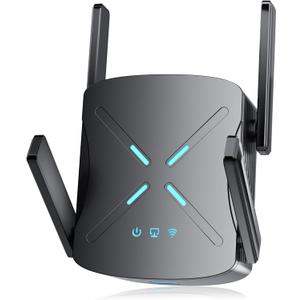 2026 WiFi Extender Signal Booster, 10X Faster WiFi 6 Extender, 18899 sq.ft. Internet Repeater for Home, Dual-Band Network Extender, Wireless Router Signal Amplifier w/Gigabit Ethernet Port, Easy Setup (Black)