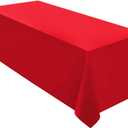 Surmente Red Tablecloth 90 x 132-inch Rectangular Polyester Table Cloth for Weddings, Banquets, or Restaurants