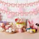 2 x 2pcs Bow Garland Banner, Ribbon Bow Party Decorations for Baby Shower Girls Bow Coquette Birthday Party Decor (Peach Pink)