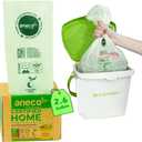 ANECO 100% Compostable Waste Bags 2.6 Gallon, Extra Thick Kitchen Small Compost Bags for Countertop Bin, 110 Count (100 + 10 Extra)