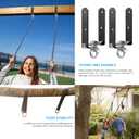2 Heavy Duty Swing Hangers, Wooden 180 Swing Set Accessories Hammock 660LB Capacity Playground Hammock Chair Rope, Sandbag Porch, Hanging Heavy Punching Bags (2 Pack)