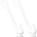 2 PCS Wreath Hangers for Front Door, 15" Wreath Hanger, Indoor or Outdoor Over The Door Wreath Hook Hanger for Easter Spring Halloween Xmas Wreath Decorations, Steel Material, 20lb Load BearingWhite